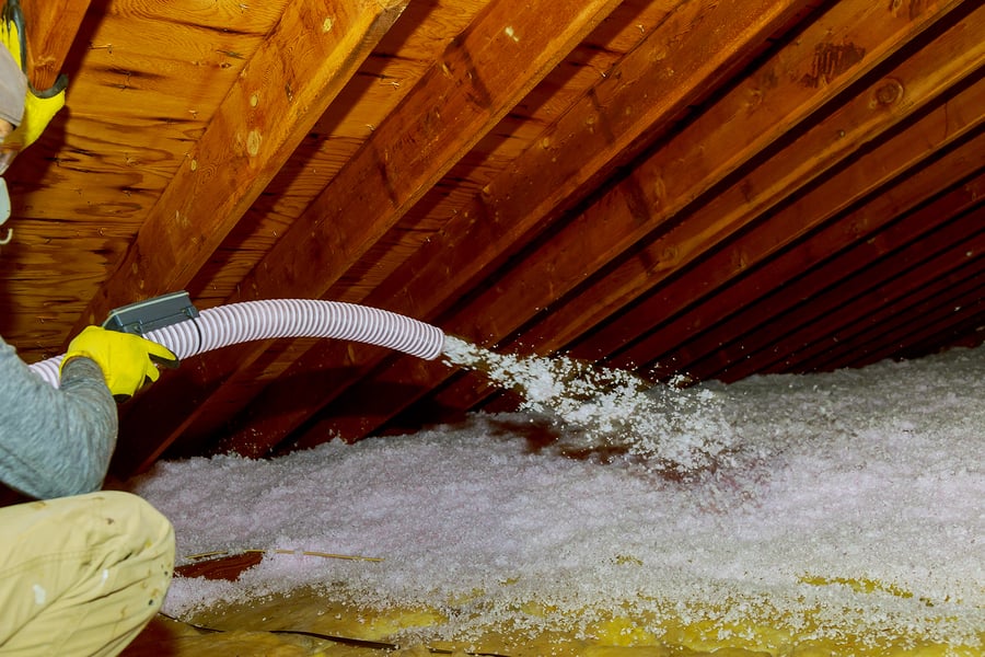 Blown in attic insulation can settle