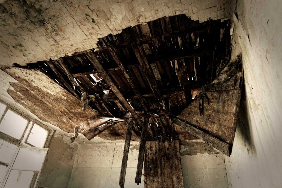Dry Rotted Ceiling Catching Dry Rot with a Roof Inspection in Las Vegas
